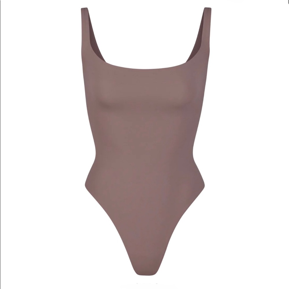 SKIMS Fits Everybody Square Neck Bodysuit in Umber